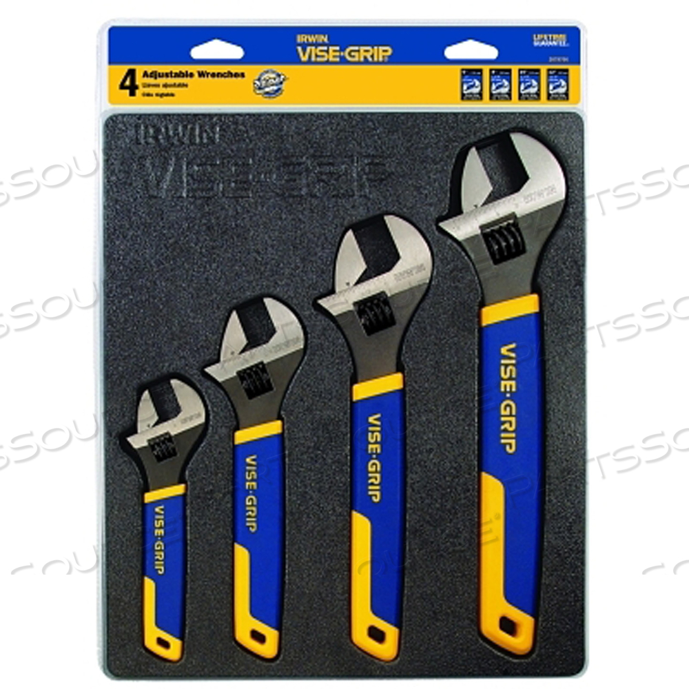 ADJ. WRENCH SET 6 8 10 12 CHROME 4PC by IRWIN Tools