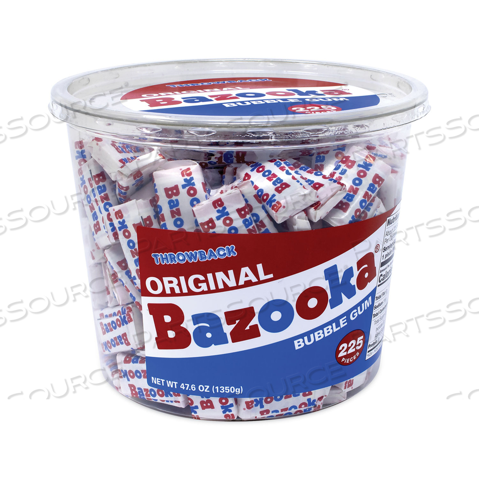 ORIGINAL BUBBLE GUM TUB, 47.6 OZ TUB, 225 PIECES 