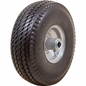 FLAT FREE TIRE - 4.10/3.50-4 SAWTOOTH TREAD - 3.5" CENTERED - 3/4" BEARINGS by Marathon