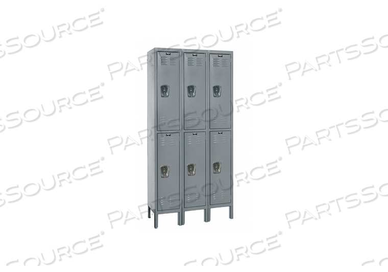 G3773 WARDROBE LOCKER LVRD 3 WIDE 2 TIER GRAY by Hallowell