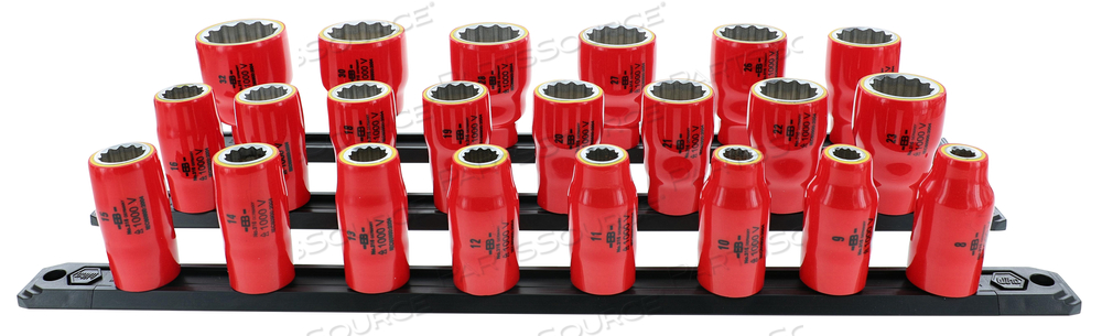 22 PIECE INSULATED SOCKET SET 1/2" DRIVE - METRIC by Wiha Tools 22 PIECE INSULATED SOCKET SET 1/2" DRIVE - METRIC by Wiha Tools