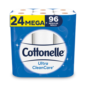 ULTRA CLEANCARE TOILET PAPER, STRONG TISSUE, MEGA ROLLS, SEPTIC SAFE, 1-PLY, WHITE, 340 SHEETS/ROLL, 24 ROLLS/PACK by Cottonelle