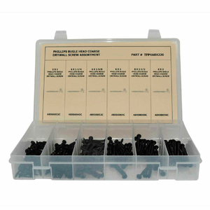 275 PIECE DRYWALL SCREW ASSORTMENT - #6 TO #8 - PHILLIPS BUGLE HEAD - BLACK PHOSPHATE - COARSE by Titan Fasteners