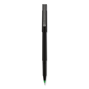 ROLLER BALL PEN, STICK, MICRO 0.5 MM, GREEN INK, BLACK MATTE BARREL, DOZEN by Uni-Ball