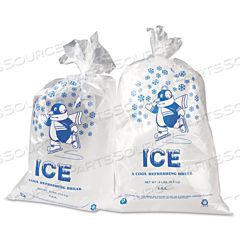 ICE BAGS, 1.5 MIL, 11" X 20", CLEAR by Inteplast Group ICE BAGS, 1.5 MIL, 11" X 20", CLEAR by Inteplast Group