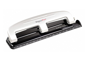 THREE-HOLE PAPER PUNCH 12 SHEET BLK/GRAY by PaperPro