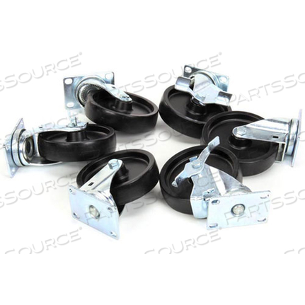 KIT CASTER PLATE 5 IN (6 PER) by Silver King