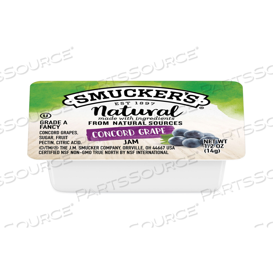 SMUCKERS 1/2 OUNCE NATURAL JAM, 0.5 OZ CONTAINER, CONCORD GRAPE by Smucker's SMUCKERS 1/2 OUNCE NATURAL JAM, 0.5 OZ CONTAINER, CONCORD GRAPE by Smucker's