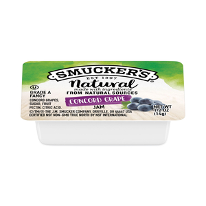 SMUCKERS 1/2 OUNCE NATURAL JAM, 0.5 OZ CONTAINER, CONCORD GRAPE, 200/CARTON by Smucker's