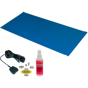 STATFREE B2 DISSIPATIVE DUAL LAYER VINYL MAT KIT 24"D X 48"W - DARK BLUE by Desco