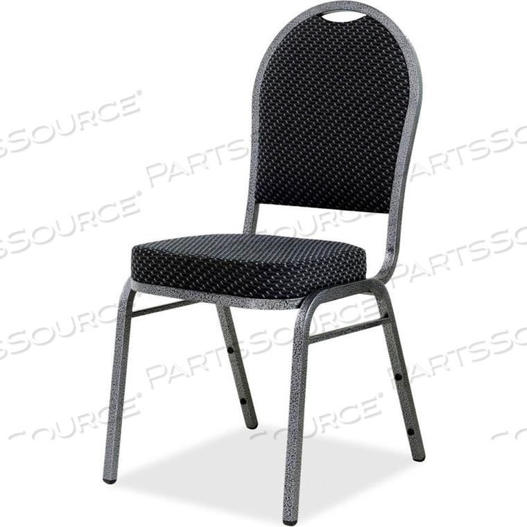 UPHOLSTERED TEXTURED FABRIC STACKING CHAIR - GRAY - 4/PACK by Lorell UPHOLSTERED TEXTURED FABRIC STACKING CHAIR - GRAY - 4/PACK by Lorell