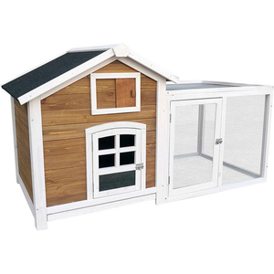 HANOVER OUTDOOR WOODEN RABBIT HUTCH WITH RAMP, WIRE MESH RUN AND WATERPROOF ROOF by Almo HANOVER OUTDOOR WOODEN RABBIT HUTCH WITH RAMP, WIRE MESH RUN AND WATERPROOF ROOF by Almo