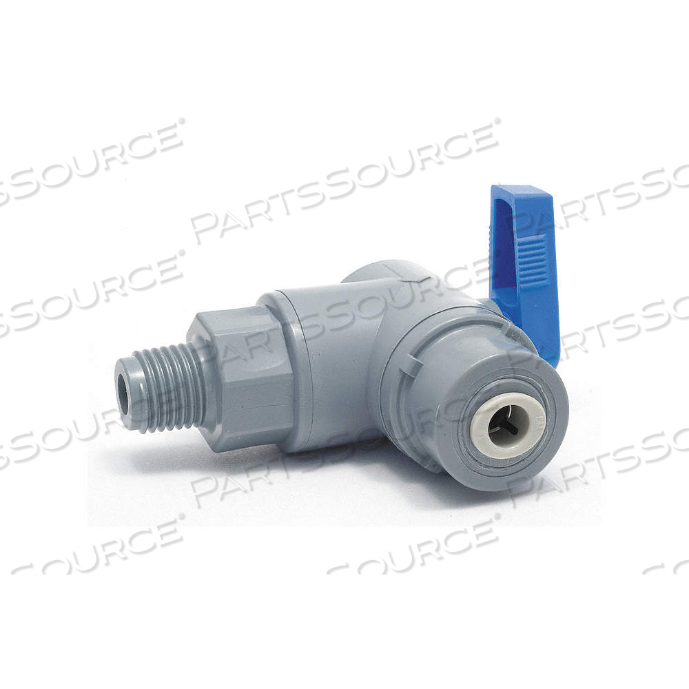 MANUAL TWO-WAY BALL VALVE, 1/4 IN, PVC, ANGLE, MNPT X PUSH, FULL PORT BALL PORT by Approved Vendor MANUAL TWO-WAY BALL VALVE, 1/4 IN, PVC, ANGLE, MNPT X PUSH, FULL PORT BALL PORT by Approved Vendor