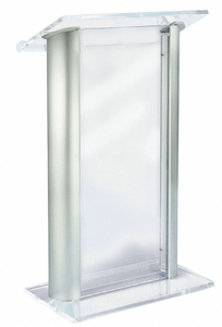 LECTERN CLEAR ACRYLIC 47X27X16 IN by Amplivox Sound Systems