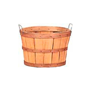1/2 BUSHEL WOOD BASKET WITH TWO METAL HANDLES 12 PC - NATURAL by Texas Basket Co.