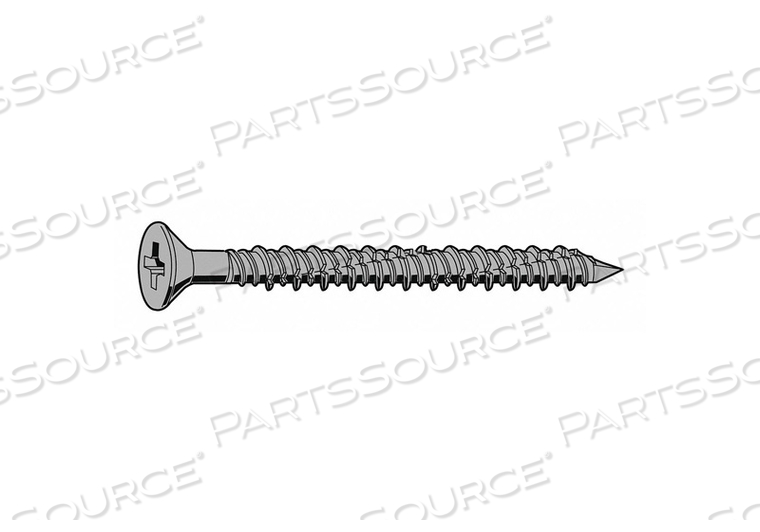 CONCRETE ANCHOR SCREW, 1 1/4 IN OVERALL LG, 1/4 IN DIA, STAINLESS STEEL by Fabory