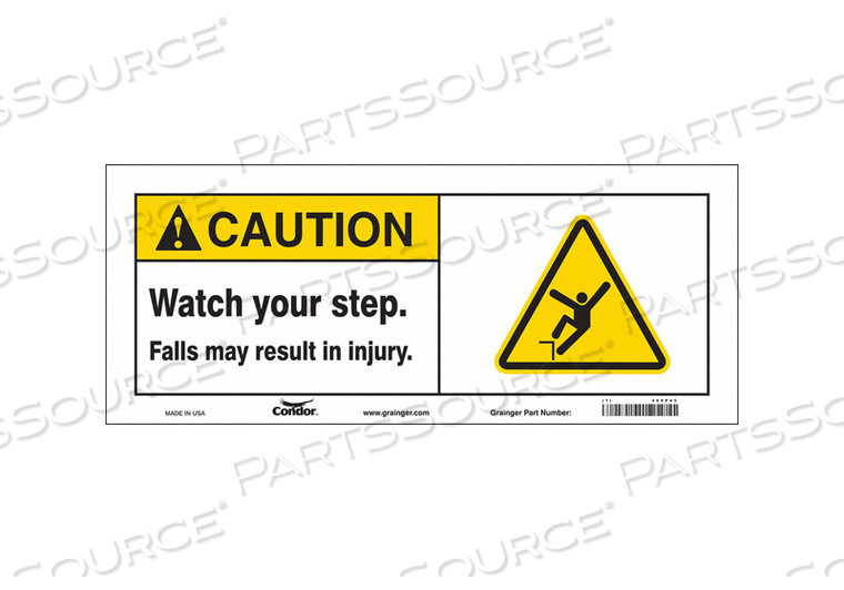 SAFETY SIGN 17 W 7 H 0.004 THICKNESS 