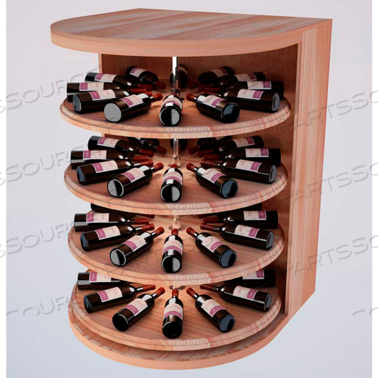 BULK STORAGE, ROTATING WINE BOTTLE CRADLE, 4-LEVEL 4 FT HIGH - WALNUT, ALL-HEART REDWOOD 