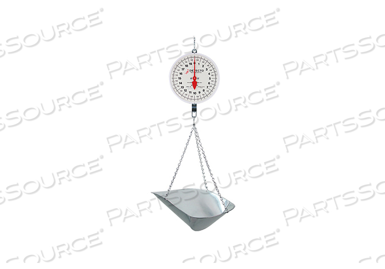 HANGING DIAL SCALE, 40 LB, SCOOP, LARGE 8 IN by Detecto Scale / Cardinal Scale