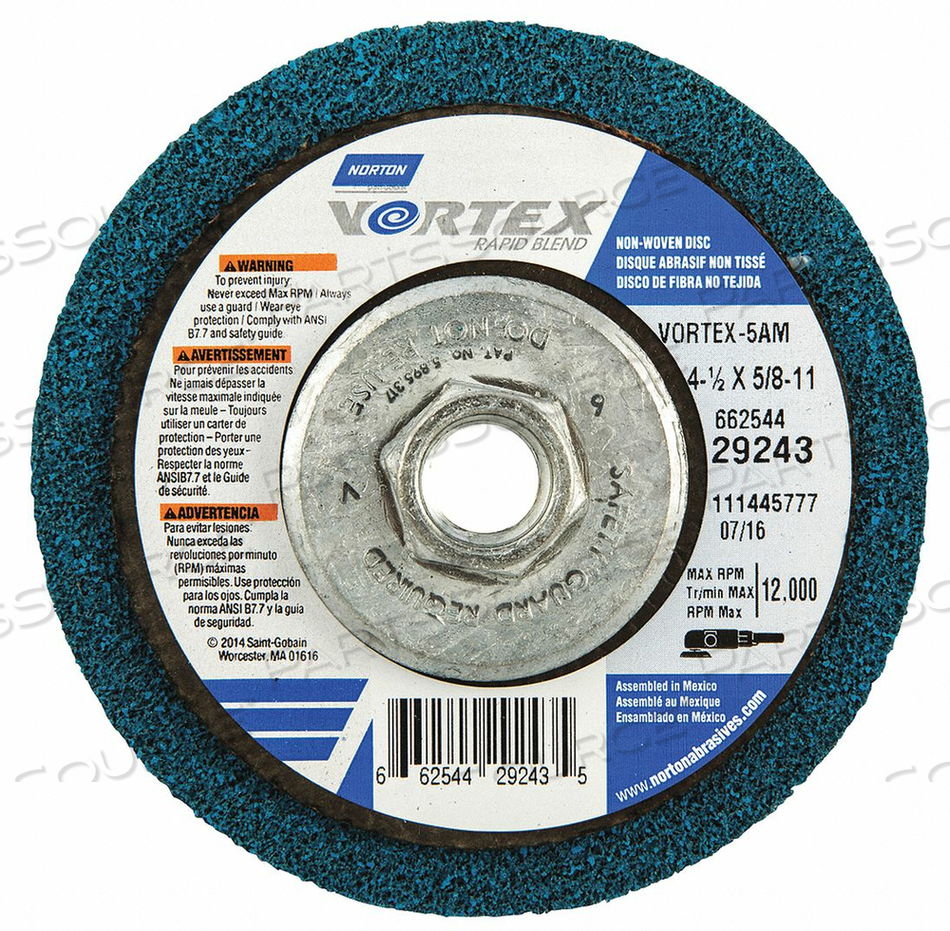DEPRESSED CTR WHL 4-1/2INX1/2INX5/8-11 by Norton | Saint-Gobain Abrasives