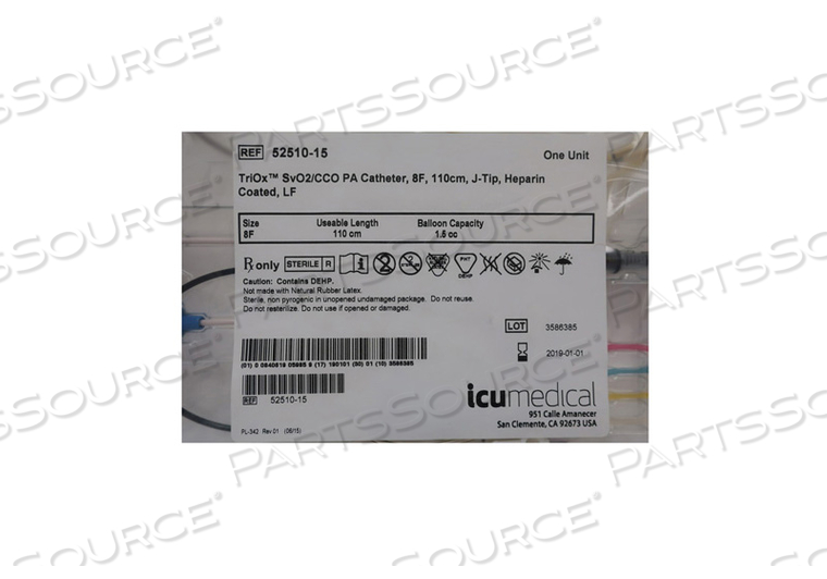 CATHETER, TRIOX SVO2/CCO, LF 8F, HEPARIN COATED, 110CM LENGTH by ICU Medical, Inc.