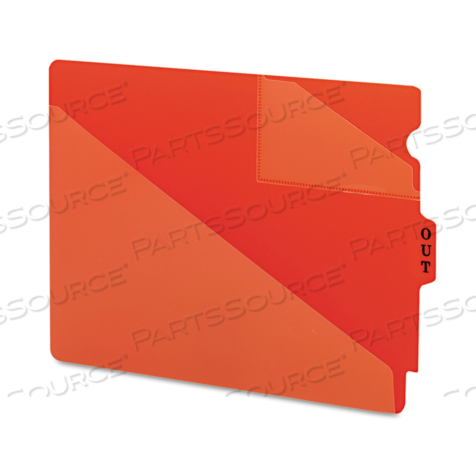 END TAB POLY OUT GUIDES, TWO-POCKET STYLE, 1/3-CUT END TAB, OUT, 8.5 X 11, RED by Smead END TAB POLY OUT GUIDES, TWO-POCKET STYLE, 1/3-CUT END TAB, OUT, 8.5 X 11, RED by Smead