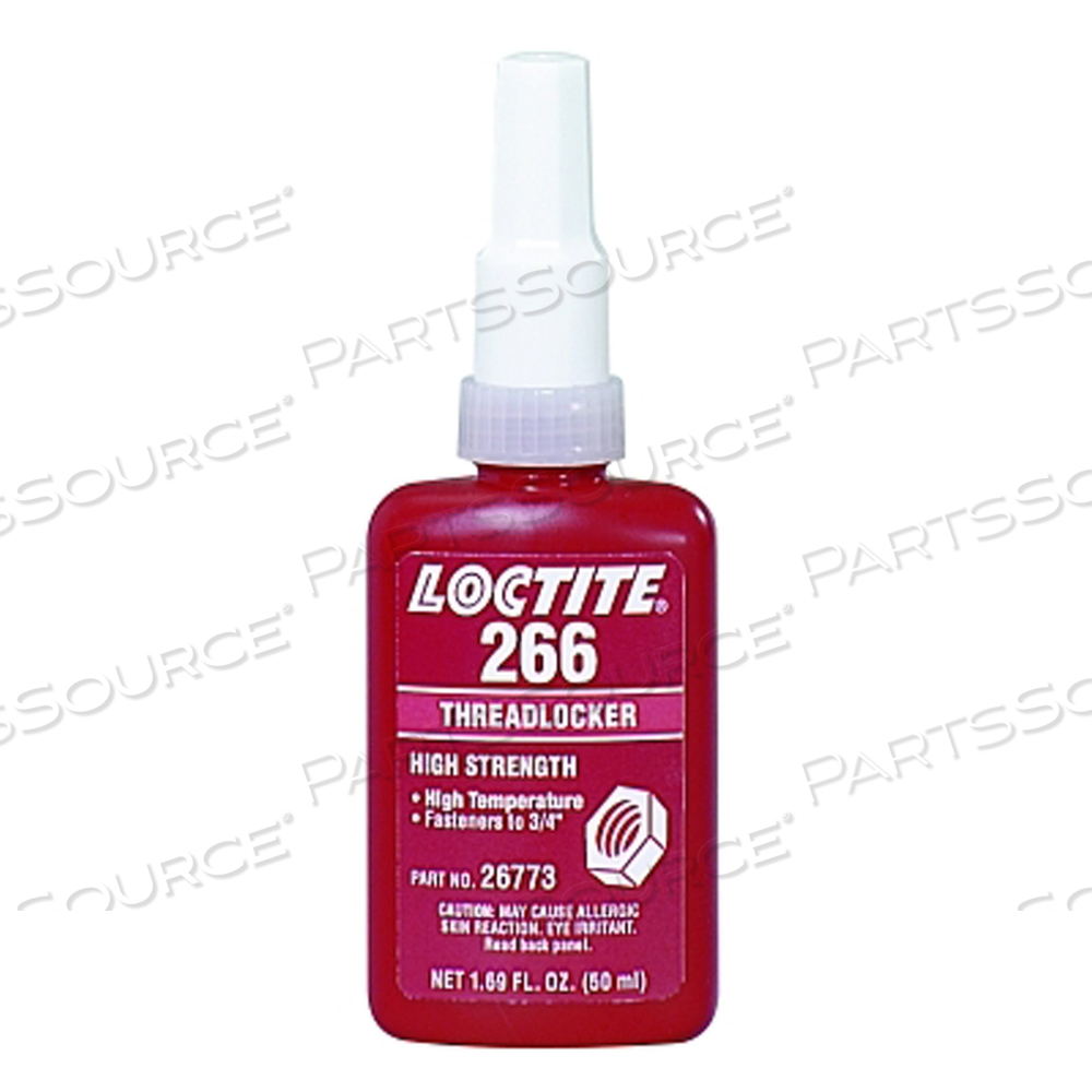 266 THREADLOCKER, HIGH STRENGTH/HIGH TEMPERATURE, 50 ML, UP TO 3/4 IN THREAD, RED-ORANGE by Loctite Brand