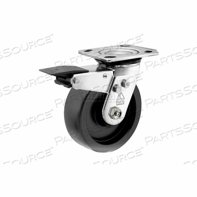 PRISM STAINLESS STEEL TOTAL LOCK SWIVEL CASTER - POLYOLEFIN - 4" DIA. 