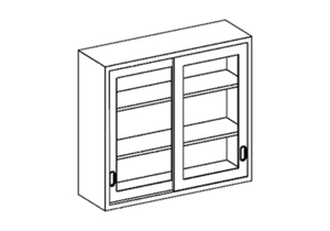 WALL CABINET 35"W X 30"H X 13"D W/(2) S/S ADJ SHELVES W/ SLIDING GLASS DOOR by Blickman