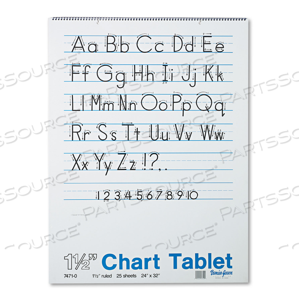 CHART TABLETS, PRESENTATION FORMAT (1.5" RULE), 24 X 32, WHITE, 25 SHEETS by Pacon