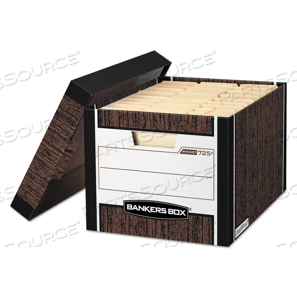 R-KIVE HEAVY-DUTY STORAGE BOXES, LETTER/LEGAL FILES, 12.75" X 16.5" X 10.38", WOODGRAIN by Bankers Box