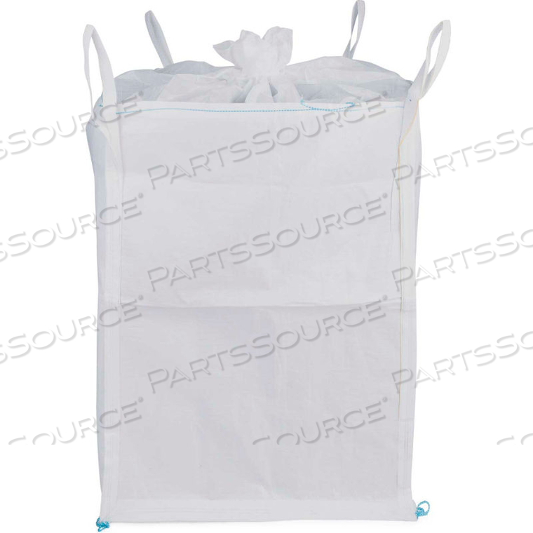COMMERCIAL FIBC BULK BAGS - DUFFEL TOP, SPOUT BOTTOM 4000 LBS COATED PP, 35 X 35 X 50 - PACK OF 1 by ShopTough