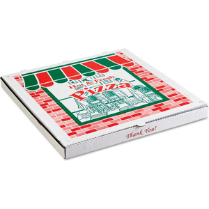 CORRUGATED PIZZA BOXES, 8"WX 8"D, KRAFT/WHITE, 50/CARTON by Arvco Containers