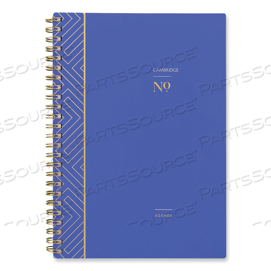 WORKSTYLE WEEKLY/MONTHLY PLANNER, CLASSIC GEOMETRIC ARTWORK, 8.5 X 5.5, BLUE/GOLD COVER, 12-MONTH (JAN TO DEC): 2023 