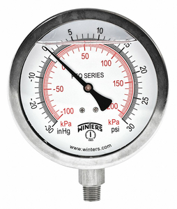 COMPOUND GAUGE 4 DIAL SIZE SILVER by Winters Instruments