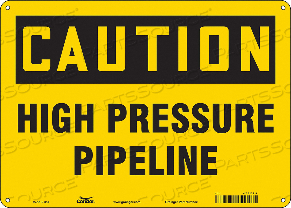 SAFETY SIGN 14 WX10 H 0.055 THICKNESS 