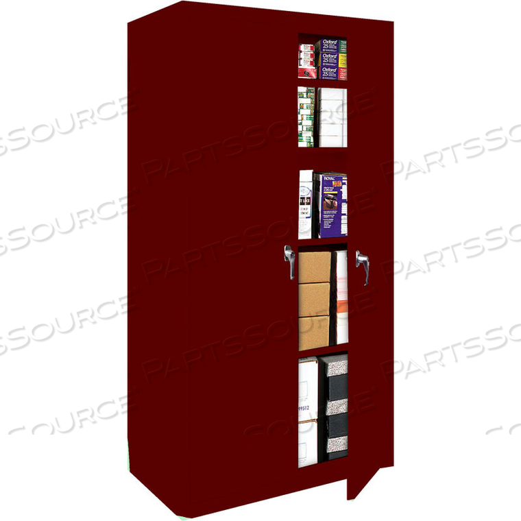 FIXED SHELF ALL-WELDED STORAGE CABINET, 42"WX18"DX72"H, WINE RED by Steel Cabinets USA, Inc FIXED SHELF ALL-WELDED STORAGE CABINET, 42"WX18"DX72"H, WINE RED by Steel Cabinets USA, Inc