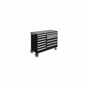 METAL 13 DRAWER MOBILE MULTI-DRAWER CABINET - 60"WX27"DX45-1/2"H BLACK by Rousseau Metal Inc.