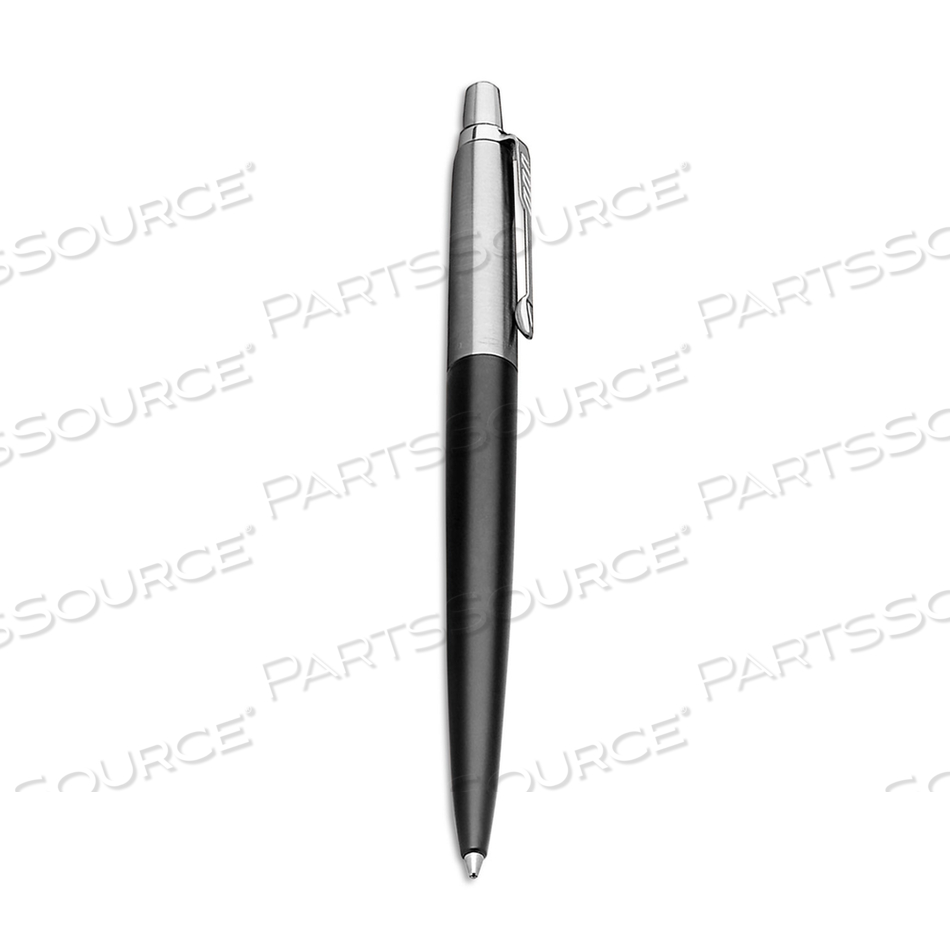 JOTTER BALLPOINT PEN, RETRACTABLE, MEDIUM 1 MM, BLUE INK, BLACK/CHROME BARREL by Parker
