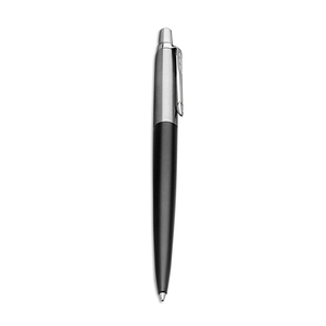 JOTTER BALLPOINT PEN, RETRACTABLE, MEDIUM 1 MM, BLUE INK, BLACK/CHROME BARREL by Parker