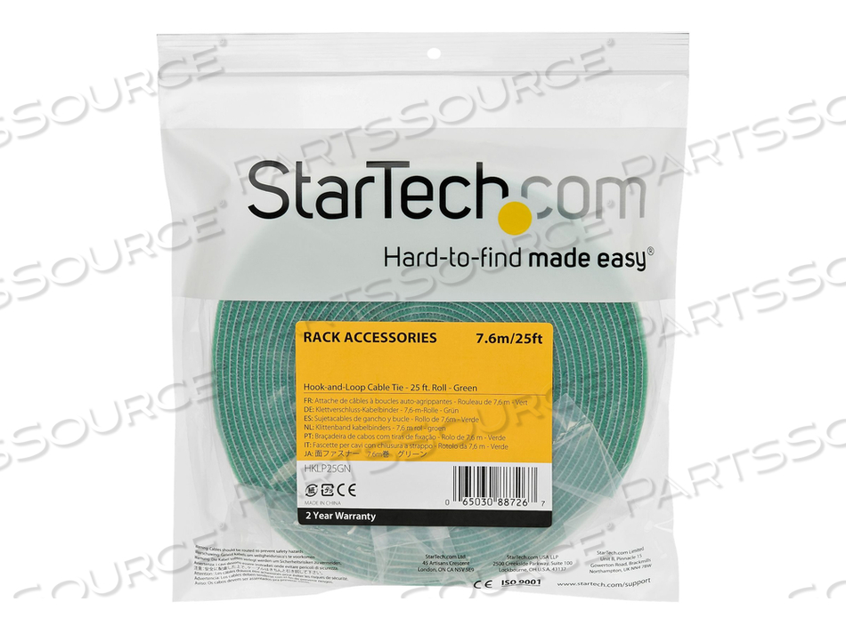 25FT HOOK AND LOOP ROLL, CUT-TO-SIZE REUSABLE CABLE TIES, BULK INDUSTRIAL WIRE FASTENER TAPE / ADJUSTABLE FABRIC WRAPS GREEN / RESUABLE SELF by StarTech.com Ltd. 25FT HOOK AND LOOP ROLL, CUT-TO-SIZE REUSABLE CABLE TIES, BULK INDUSTRIAL WIRE FASTENER TAPE / ADJUSTABLE FABRIC WRAPS GREEN / RESUABLE SELF by StarTech.com Ltd.