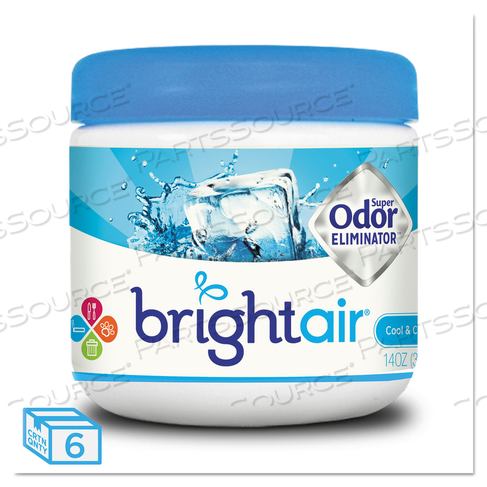 SUPER ODOR ELIMINATOR, COOL AND CLEAN, BLUE, 14 OZ JAR by Bright Air