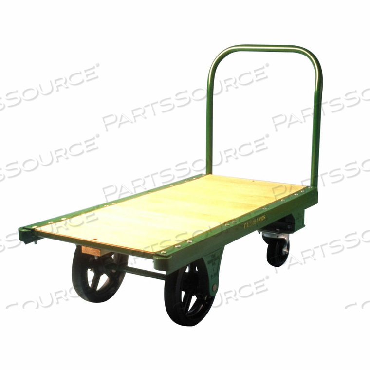 STEEL BOUND PLATFORM TRUCK - 36" X 72" - 6" & 12" RUBBER WHEELS 