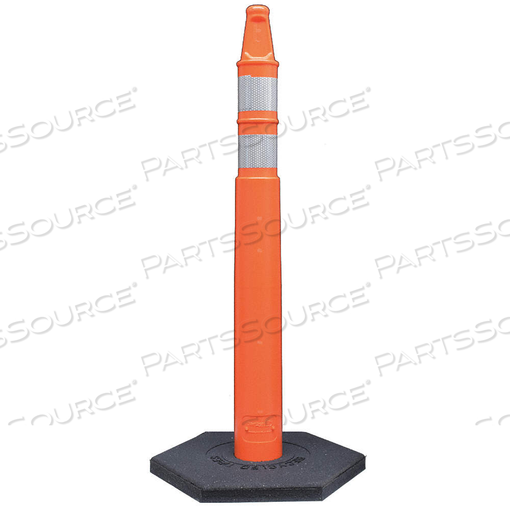 DELINEATOR POST, MEETS MUTCD REQUIREMENTS, TEMPORARY, ORANGE, 43 IN OVERALL HT, FLAT TOP, NESTABLE by Approved Vendor