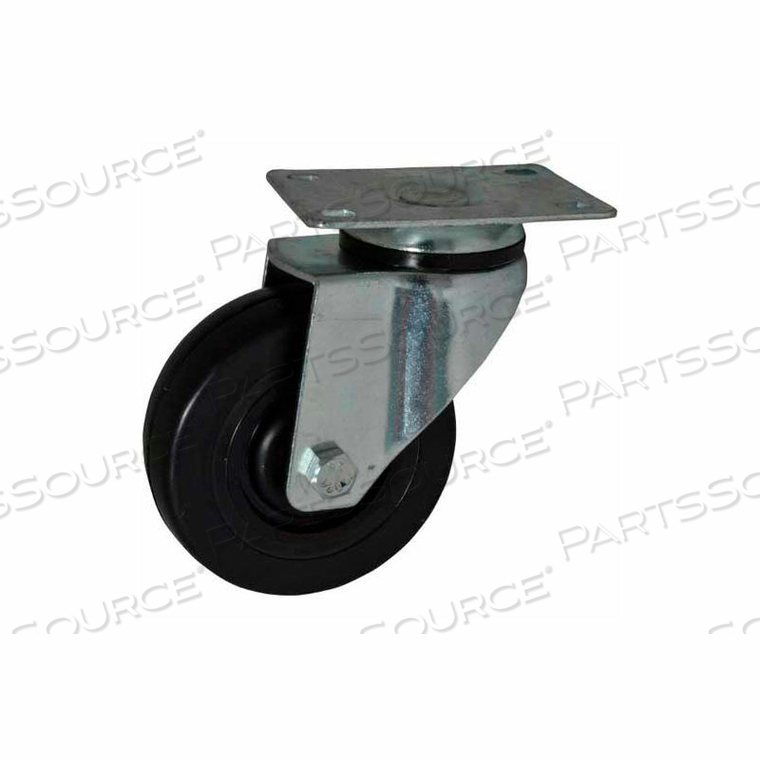 LIGHT/MEDIUM DUTY SWIVEL CASTER - SOLID RUBBER HARD 4" DIA. - 300 LB. CAPACITY by Fairbanks Scale