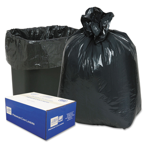 LINEAR LOW-DENSITY CAN LINERS, 16 GAL, 0.6 MIL, 24" X 33", BLACK, 25 BAGS/ROLL, 20 ROLLS/CARTON by Classic