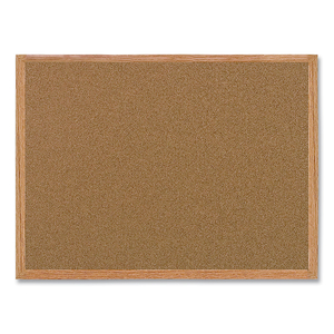 VALUE CORK BULLETIN BOARD WITH OAK FRAME, 24 X 36, NATURAL by MasterVision