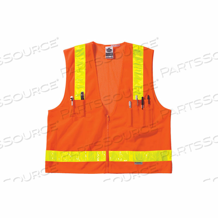 8250ZHG CLASS 2 HI-GLOSS SURVEYORS VEST, ORANGE, 2XL/3XL by Ergodyne 8250ZHG CLASS 2 HI-GLOSS SURVEYORS VEST, ORANGE, 2XL/3XL by Ergodyne