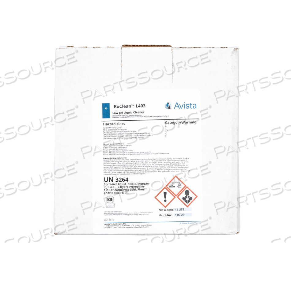 ROCLEAN L403-45 LOW PH RO MEMBRANE CLEANER.    PACKAGED IN 45 POUND PAIL P/N 3028554 by Mar Cor Purification