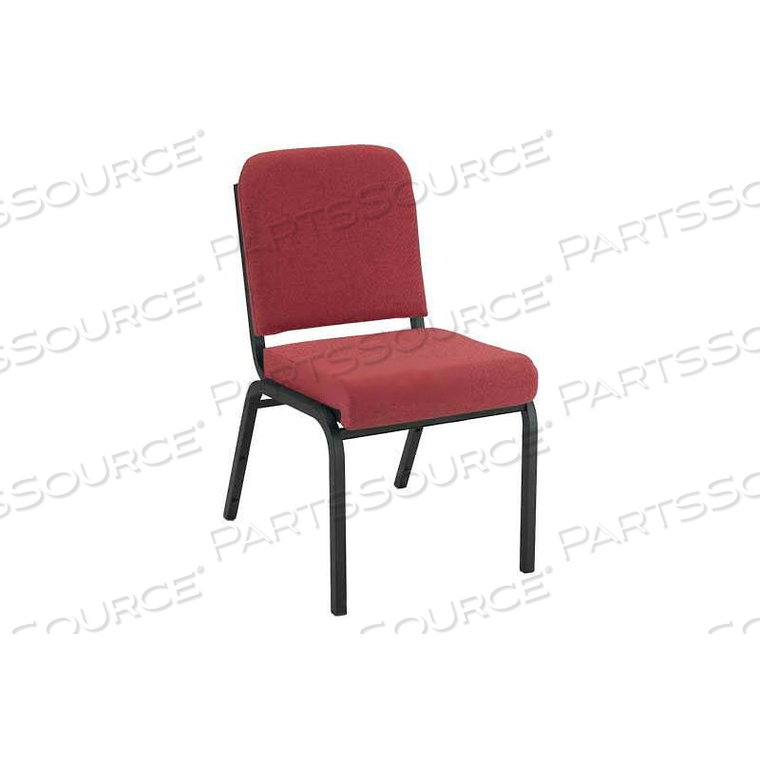 STACKING CHAIR WITH FRONT ROLL - ARMLESS - 2" CABERNET FABRIC/BLACK STEEL FRAME by KFI